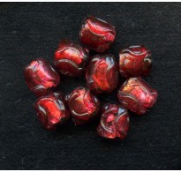 VINTAGE JAPAN LAMPWORK RUBY RED FOILS (Large)