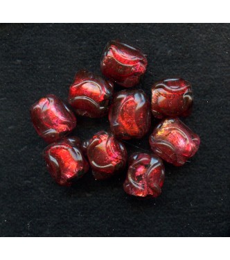 VINTAGE JAPAN LAMPWORK RUBY RED FOILS (Small)