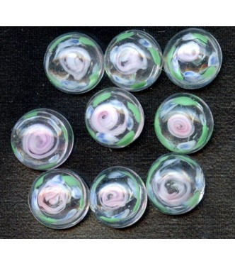 LOVELY VINTAGE VENETIAN FLORAL CABOCHON STONES