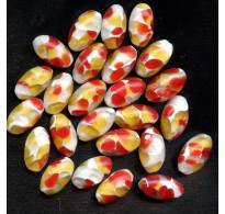 VINTAGE MOSAIC RED, WHITE AND SUNSHINE YELLOW