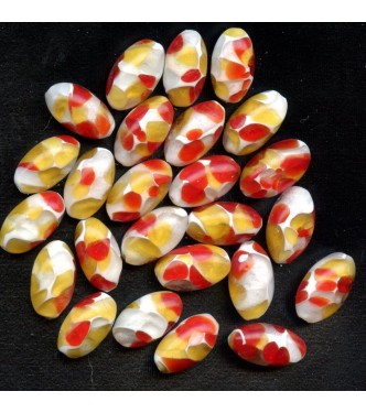 VINTAGE MOSAIC RED, WHITE AND SUNSHINE YELLOW