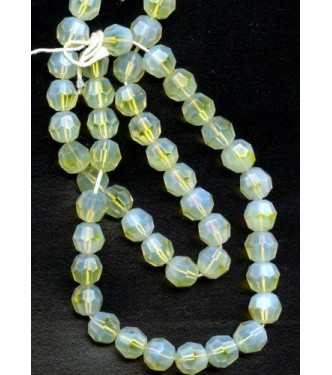 BEAUTIFUL VINTAGE OPALESCENT PALE YELLOW BEADS