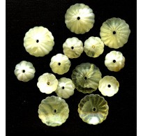 VINTAGE PALE YELLOW BEAD CAPS/FLOWERS