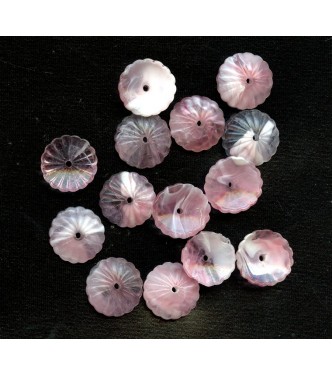 VINTAGE PALE PINK BEAD CAPS/FLOWERS