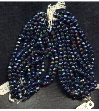 VINTAGE CZECH ENGLISH CUT IRIS COLORED BEADS