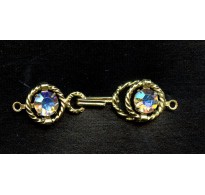 VINTAGE BRASS CLASP WITH SWAROVSKI AB RHINESTONES