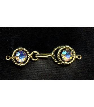 VINTAGE BRASS CLASP WITH SWAROVSKI AB RHINESTONES