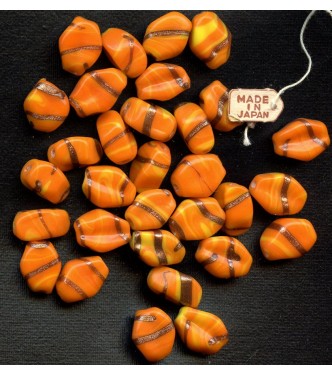 VINTAGE JAPAN AND AVENTURINE TANGERINE BEADS