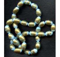 VINTAGE AQUA AND BRUSHED GOLD BEADS