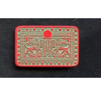 EGYPTIAN REVIVAL RED AND GREEN STONE