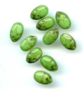 VINTAGE EGYPTIAN REVIVAL GREEN SCARABS