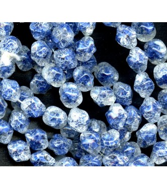 VINTAGE WEST GERMAN SAPPHIRE CRACKLE NUGGETS