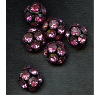 VINTAGE VIBRANT PINK RHINESTONE BEADS 