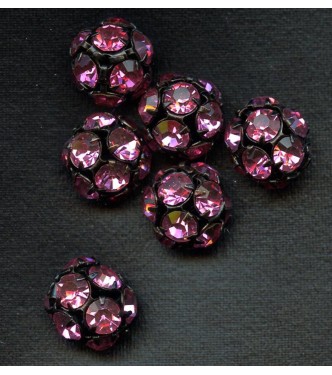 VINTAGE VIBRANT PINK RHINESTONE BEADS