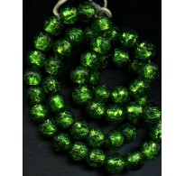 VINTAGE EMERALD FOIL BEADS