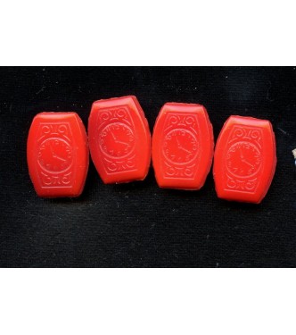 VINTAGE CZECH RED TWO HOLE BEADS