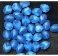 VINTAGE FROSTED SOUTH SEA BLUE BEADS