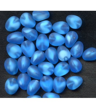 VINTAGE FROSTED SOUTH SEA BLUE BEADS