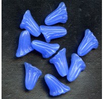 VINTAGE BLUE CALLA LILLY CZECH BEADS