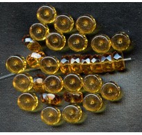 VINTAGE FACETED TOPAZ RONDELLS