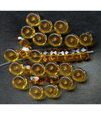 VINTAGE FACETED TOPAZ RONDELLS