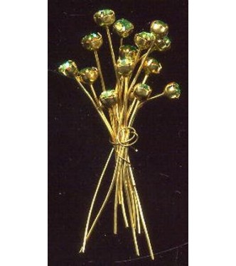 VINTAGE PERIDOT CRYSTAL HEADPINS