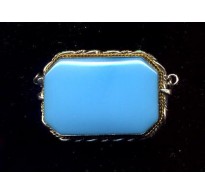 VINTAGE 1920's CENTERPIECE CLASP AQUA