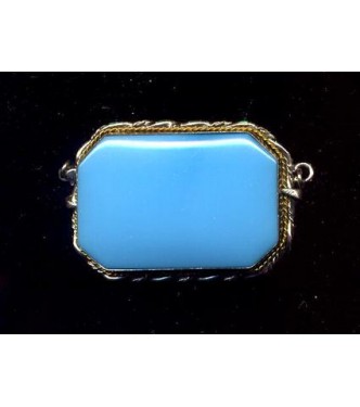 VINTAGE 1920's CENTERPIECE CLASP AQUA