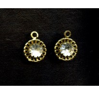 VINTAGE SWAROVSKI STONES SET IN BRASS w/ LOOP 