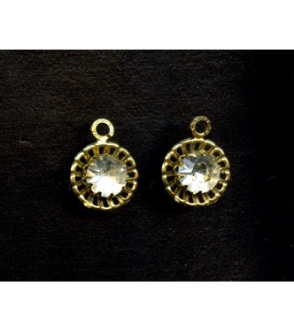 VINTAGE SWAROVSKI STONES SET IN BRASS w/ LOOP