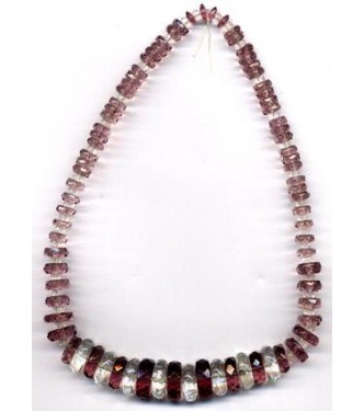 VINTAGE AMETHYST & CLEAR RONDELL NECKLACE