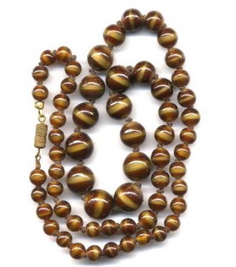 VINTAGE CZECH CARAMEL & CHOCOLATE NECKLACE