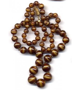 VINTAGE CZECH CARAMEL & CHOCOLATE NECKLACE