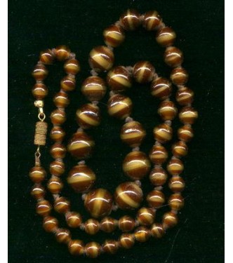 VINTAGE CZECH CARAMEL & CHOCOLATE NECKLACE