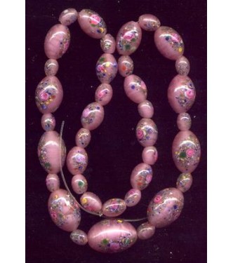 VINTAGE CZECH PINK FLORAL NECKLACE