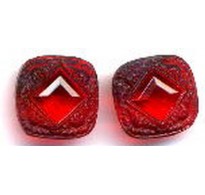 VINTAGE RUBY RED GLASS DECO STONES